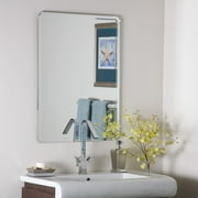 Large 23.6" x 31.5" Rectangular Rounded Edge Samson Frameless Wall Mirror by Décor Wonderland