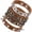 Brown, variant on Rock Punk Studded Faux Leather Bracelet Set, Goth Spiked Cuff Wristband Adjustable for Emo Grunge Accessories Halloween Party Favors Rose Red -