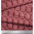 thumbnail image 3 of Soimoi Red polyester Crepe Fabric Brush Stroke Abstract Decor Fabric Printed Yard 52 Inch Wide, 3 of 3