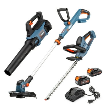 SENIX 20V 3-Tool Cordless Combo Kit, 10-Inch String Trimmer, Variable Leaf Blower & 18-Inch Hedge Trimmer (2 Ah Battery, 4 Ah Battery and 2A Charger Included) S2K3B2-01
