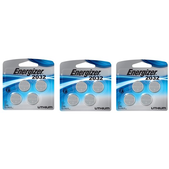 Energizer Watch/Electronic/Specialty Battery, 2032, 3V, 2032BP4, 12 Batteries