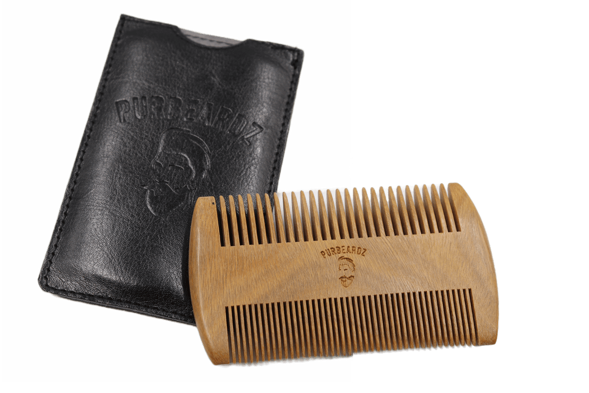 Wooden Beard Comb DualSided Fine & Coarse Tooth Compact Pocket