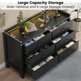 thumbnail image 6 of Black Dresser with 6 Drawers for Bedroom, Modern Chest of Drawers Storage Dresser with LED Lights for Living Room, 6 of 10