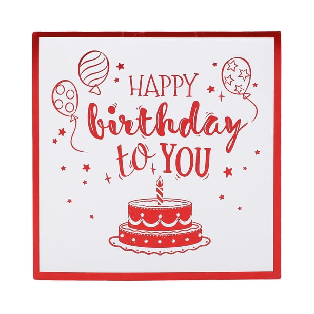 Tarjeta De Cumpleaños En 3D Con Luz Y Música, Diseño De Fuegos Artificiales De Pastel Emergente