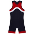 thumbnail image 5 of YONGHS Mens One Piece Swimsuit Zipper Bodysuit Rash Guard Surfing Suit Swimwear Shorty Wetsuit Red XL, 5 of 7