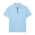 thumbnail image 6 of Rrxhxhs Golf Shirts for Men Geometric Trim Collared Quarter Zip Short Sleeve Breathable Casual Tops,XL, 6 of 6