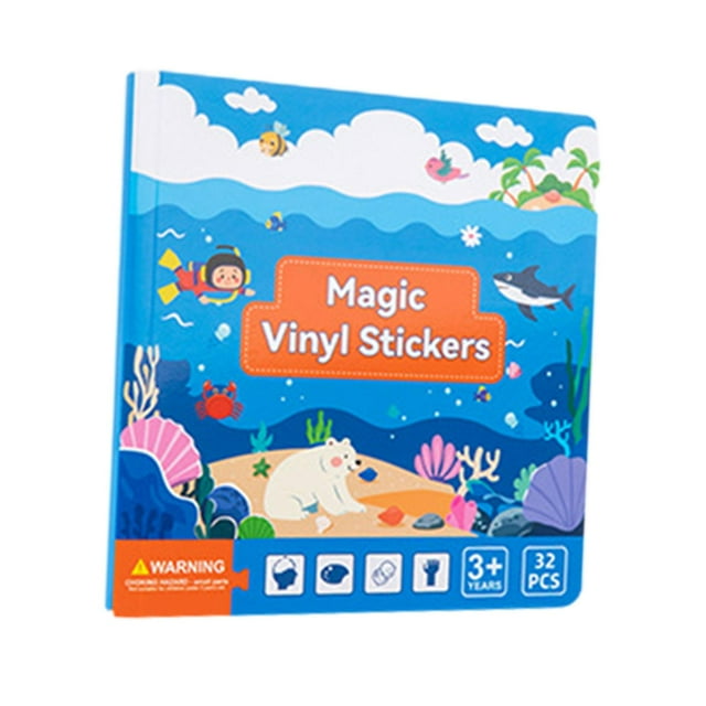 HILABEE Kids Stickers Book Activities Games Quiet Toy Book for Travel Home Preschool Scene