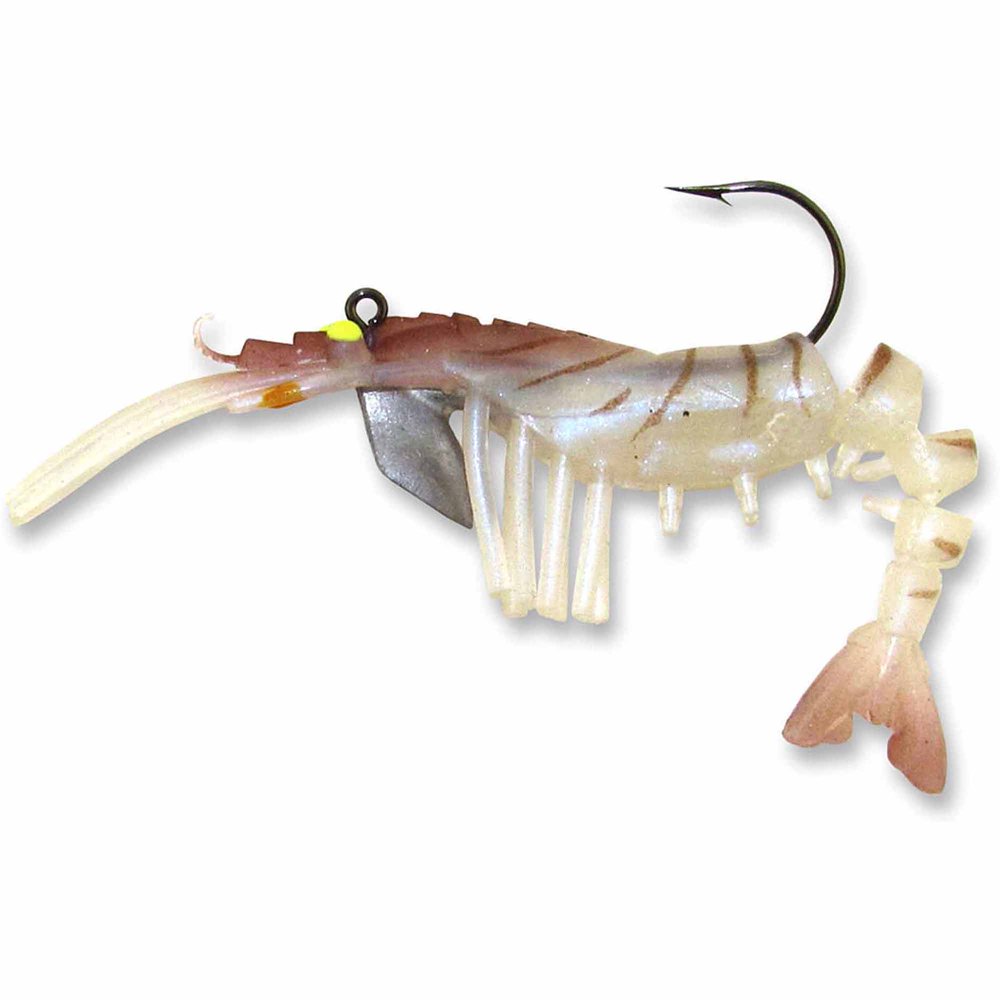Egret Baits Vudu Rattle Shrimp 3.25" Softbait, 1/4oz, Natural, 2 Count