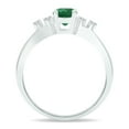 thumbnail image 3 of SZUL Women's Emerald and Diamond Sparkle Ring in 10K White Gold, 3 of 5
