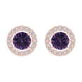 thumbnail image 3 of Clara Pucci 1.24Ct Alexandrite Round Cut VVS1 Screw Back Stud 14k Solid hypoallergenic Gold Designer Earrings For June, 3 of 7