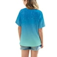 thumbnail image 5 of Ashirexll Girls Shirts, Summer Top, 5-15 Years Girls and Boys Fashion Gradient Color Printed T-shirts Loose Soft Short Sleeve Round Neck Summer Shirts, 5 of 7
