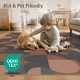 thumbnail image 4 of ODIKA 8'x10' Washable Area Rug Mid Century Shapes Minimalist Border Brushstroke Interlocking Abstract Flowing for King Size Bedroom Under Bed, Master Suite, Non-Shedding, Easy Care, 4 of 7