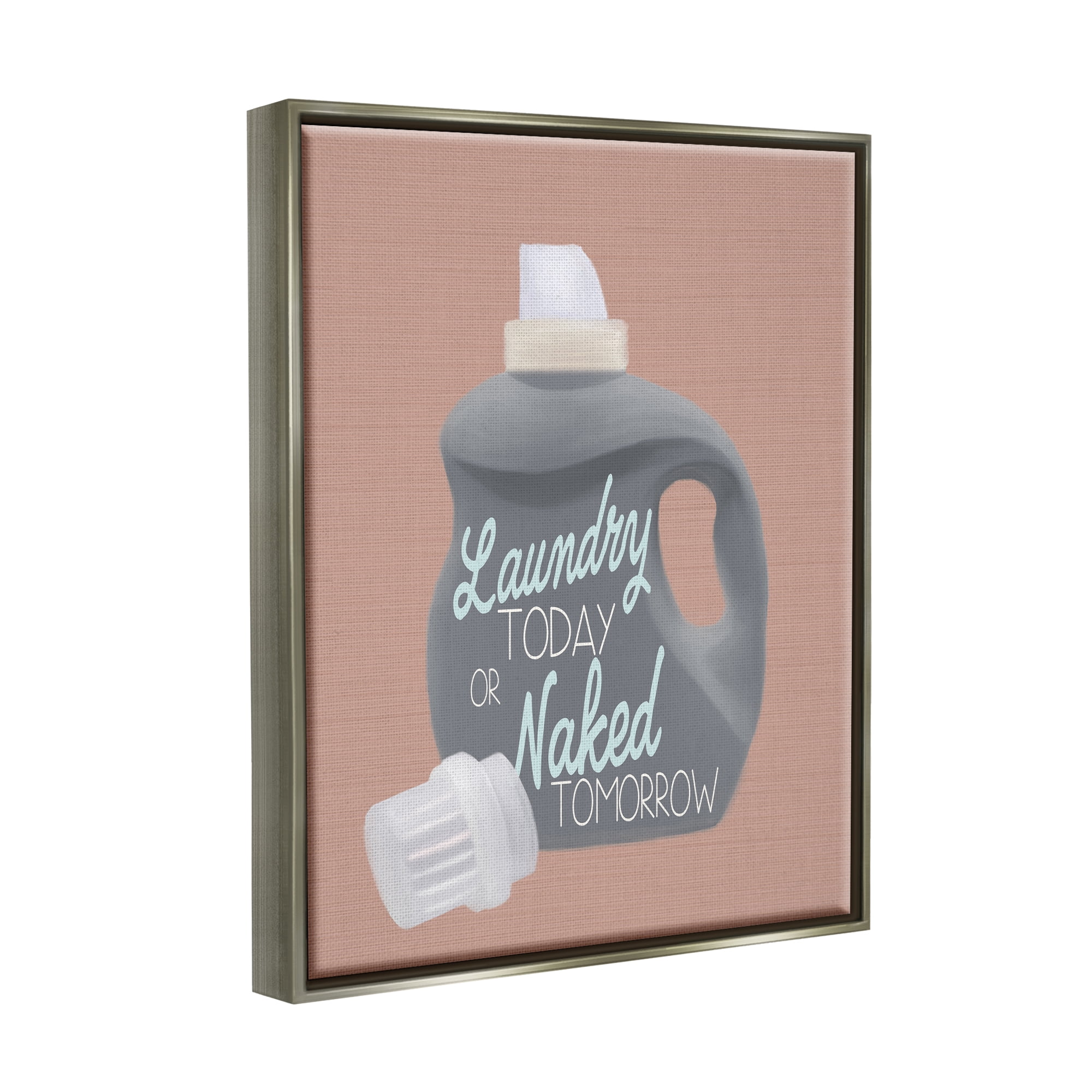 Stupell Industries Laundry Today Funny Phrase Typography Painting Gray Floater Framed Art Print Wall Art, 25 x 31