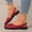 Red, variant on Womens Flat Mules Closed Square Toe Slingback Slip On Flats Work office Dress Sandal Shoes Coffee 5.5(36)