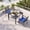 Black-3 Piece-Square Table, variant on Vitarpatio 5 Piece Outdoor Patio Dining Set, Metal Outdoor Furniture Set with Square Dining Table and 4 Chairs, All-Weather Patio Table and Chairs Set for 4, Hollow Back Armchairs W/ Cushions