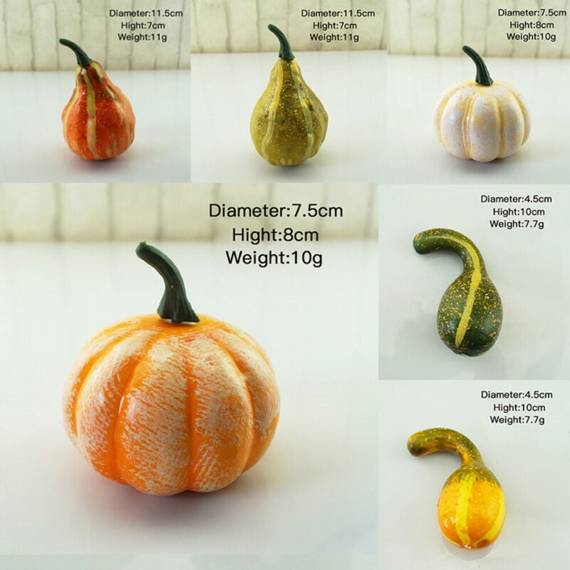 24 Pcs Assorted Fall Mini Artificial Harvest Frosted Pumpkins and Gourds Faux Foam Pumpkins Small Pumpkins Bulk Harvest Frosted Pumpkins for Fall Autumn Harvest Season Festive Tabletop Decoration