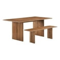 thumbnail image 2 of Modway Amistad 72" Rectangular Wood Dining Table and Bench Set in Walnut, 2 of 7