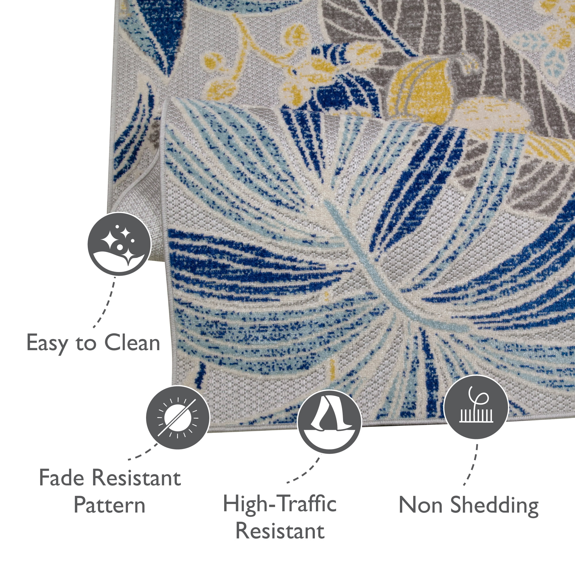 Leick Home Song 6'7" x 9'6" Floral Rectangle Indoor/Outdoor Area Rug