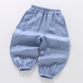 thumbnail image 4 of Boys Summer Lightweight Pants for Daily Casual Outdoor Wear - Loose Fit Joggers with Elastic Waist Breathable Long Trousers for 2-10 Years, 9-10 Years, Light Blue, 4 of 5