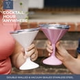 thumbnail image 2 of ORCA Tini Copa de Martini de acero inoxidable de 13 oz | Vaso con aislamiento térmico para cualquier fiesta al aire libre, picnic, piscina, playa y patio, color lila, 2 of 5