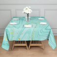 thumbnail image 3 of 60x60in(152x152cm) Square Tablecloth, Waterproof Polyester Table Cover, Wrinkle Resistant & Washable Fabric for Dining, Kitchen, Picnic, Turquoise Marble Pattern, 3 of 6