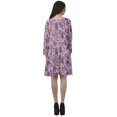 thumbnail image 5 of Moomaya Rayon Flared Dress For Womens Long Sleeve Printed V-Neck Casual Beach Dress For Girls, 5 of 7