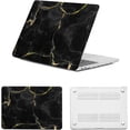 thumbnail image 1 of Pattern Case for MacBook 12 inch 2017 2016 2015 A1534 with Retina Display,Matte Frosted Plastic Laptop Hard Shell Case Protective Cover for MacBook A1534,Black Gold Marble, 1 of 7