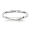 thumbnail image 1 of Bague en Or Blanc 10k Solide Poli Gravable 2mm Demi-Rond Taille 10 Bijoux Cadeaux pour Femmes, 1 of 4