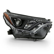 AKKON - Fits 2016 2017 2018 Toyota RAV4 [Halogen Type] Projector Headlight w/ Black Bezel Tube Bar Headlamp Passenger Right Side