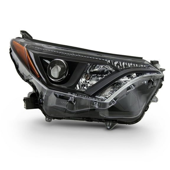 AKKON - Fits 2016 2017 2018 Toyota RAV4 [Halogen Type] Projector Headlight w/ Black Bezel Tube Bar Headlamp Passenger Right Side