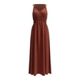 thumbnail image 5 of Summer Dresses for Women 2026 Flowy Casual Midi Dress V Neck Beach Vacation for Wedding Guest Party Vacation(Brown,L), 5 of 5