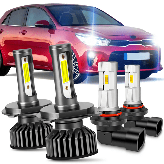 Fits 2018-2020 Kia Rio LED Headlights Bulb 9003 High Low Beam 9006/9145 Fog Light Set