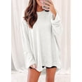 thumbnail image 4 of Chase Secret Women Crewneck Tops Waffle Knit Long Sleeve Shirts Casual Loose Solid Color Tunic Tops Lightweight Pullover, 4 of 6