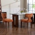 thumbnail image 2 of Mid Century Modern Dining Chairs Set of 2, Farmhouse Chenille Fabric Upholstered Accent Side Chair,Kitchen Chairs with Hardwood Frame, 2 of 11