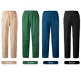 thumbnail image 4 of Pantalones de pana para mujer, cintura elástica, bolsillos grandes, pantalones retro, holgados, casu Abanopi Azul/3X-grande, 4 of 7