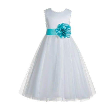 

Ekidsbridal V-Back Lace Edge White Flower Girl Dresses Father Daughter Dance Recital Gown for Toddlers 183T 8