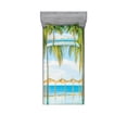 thumbnail image 2 of Landscape Bedding Set with Sheet & Covers, Exotic Beach with Pool Nature with Soft Sun Rays Holiday Theme Print, Printed Bedroom Decor 2 Shams, 4 Sizes, Green Blue, by Ambesonne, 2 of 3