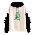 thumbnail image 1 of Women Dinosaur Print Hooded Drawstring Sweatshirt Pullover Headband Sweatshirt Hooded Sweater, 1 of 4