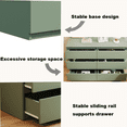 thumbnail image 4 of Aukfa Modern 6-Drawer Dresser Chest of Drawers Storage Cabinet for Bedroom Living Room, Green, 4 of 8