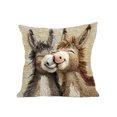 thumbnail image 2 of Embroidered Donkey Throw Pillow Cover, 45cm*45cm Cute Animal Couple Decorative Pillowcase, Cozy Home Decor for Sofa, Bedroom, Unique Gift for Animal Lovers & Housewarming, 2 of 6
