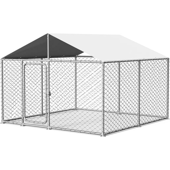 TIME RAY 7.8x7.8FT Outdoor Dog Kennel Outside Heavy Duty Dog Enclosure with Waterproof Cover and Security Lock