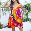 thumbnail image 4 of Sakmal Plus Size Summer Dresses Mini V-Neck with Pocket Pleated Sleeveless Tie Dye Sundress, 4 of 6