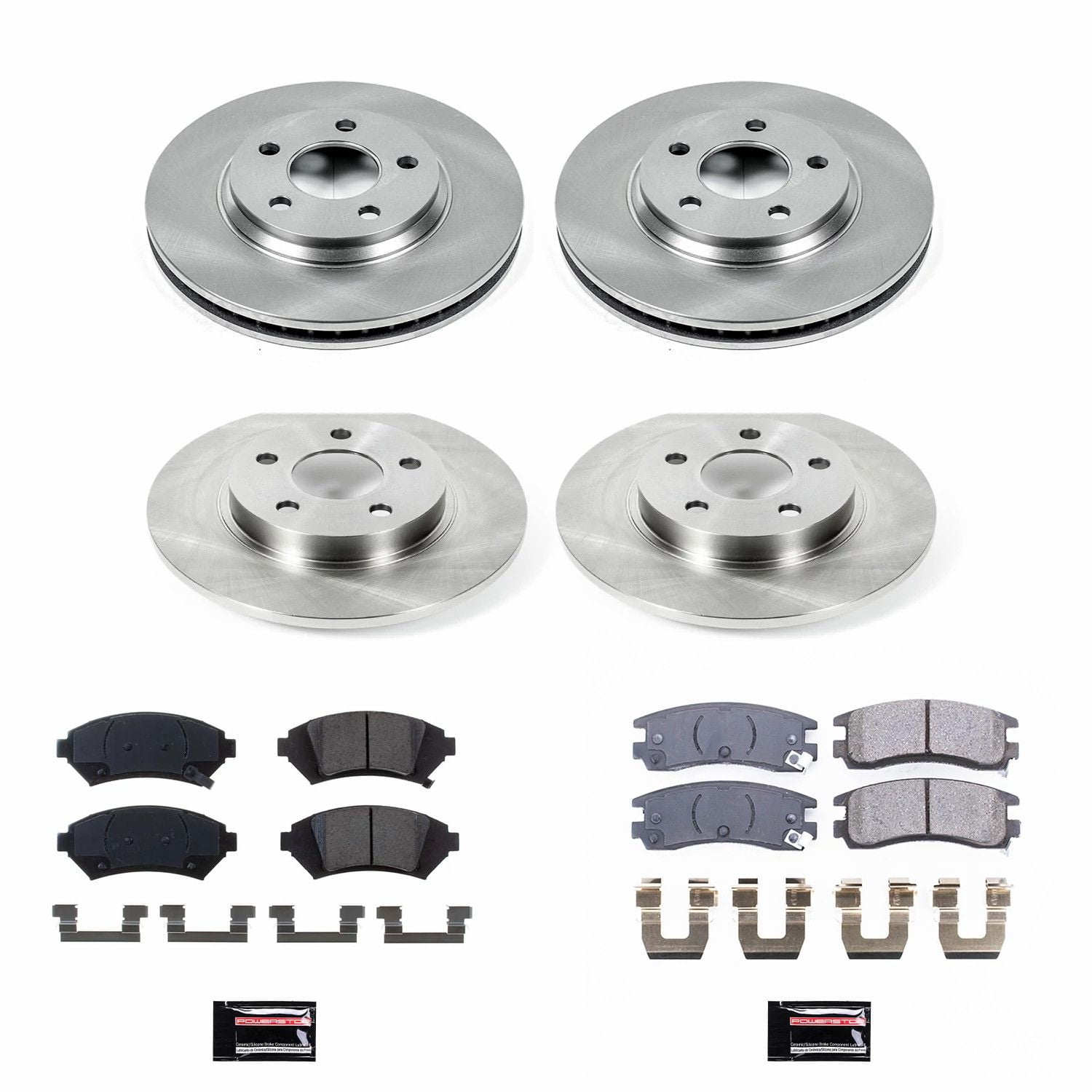PowerStop Front and Rear Stock Replacement Brake Pad and Rotor Kit Fits: CADILLAC Select Models KOE8438