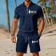 thumbnail image 1 of WILLBEST Conjunto Deportivo de Verano con Estampado de Letras Europeas para Hombre, Informal, Holgado y Cómodo, de Manga Corta y con Bolsillo., 1 of 4