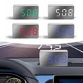 thumbnail image 2 of Réveil de Voiture à Miroir LED Électronique Numérique, Police Multicolore, Portable, 2 of 9