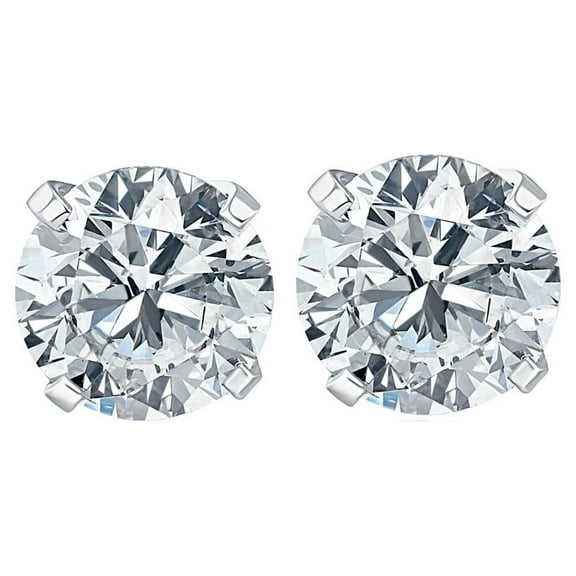 Pompeii 3/8Ct Round Brilliant Cut Diamond Stud Earrings in 14K White Gold (G/H,I2-I3)