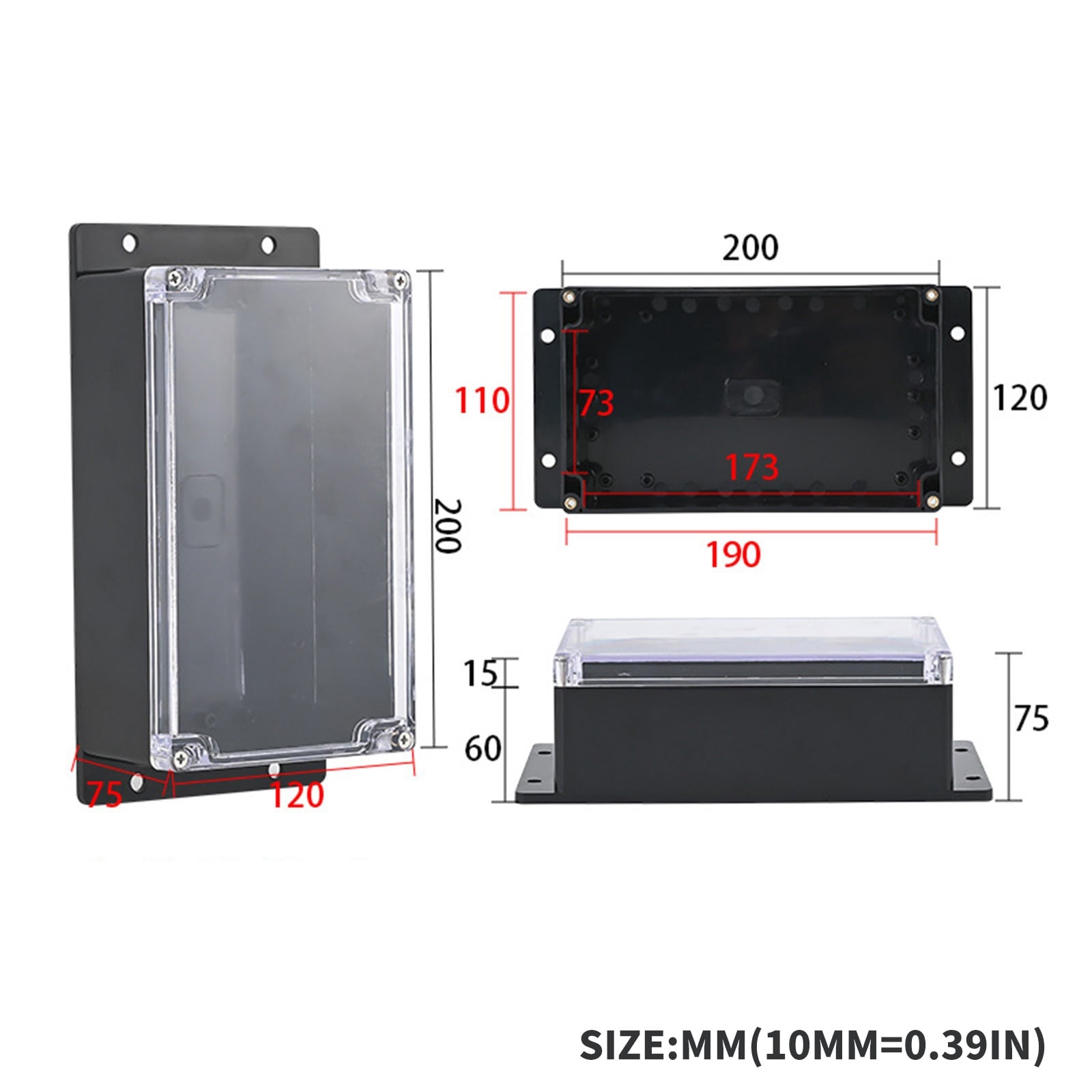 Waterproof Power Case Junction Box Dustproof Electrical Project Box Enclosure Case Outdoor Electrical Connection Boxes