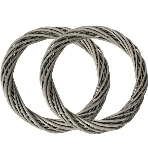 NOGIS 2Pack Vine Wreath Grapevine Wreaths 40cm DIY Christmas Rattan Wreath Natural Vine Branch Wreath Frame Holiday Garland Wreaths for Craft Home Wedding Party Decor Grapevine Wreath (Gray)