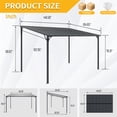 thumbnail image 4 of CarButler 12x8ft Outdoor Wall-mounted Gazebo Metal Hardtop Pergolas Lean-To Shelter with Sloped Roof for Outdoor Barbecues and Family Gatherings, 4 of 8