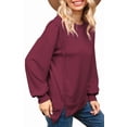 thumbnail image 3 of JuneFish Women Crewneck Sweatshirts Long Sleeve Tops Casual Loose Slit Pullover Fall Tops, 3 of 5